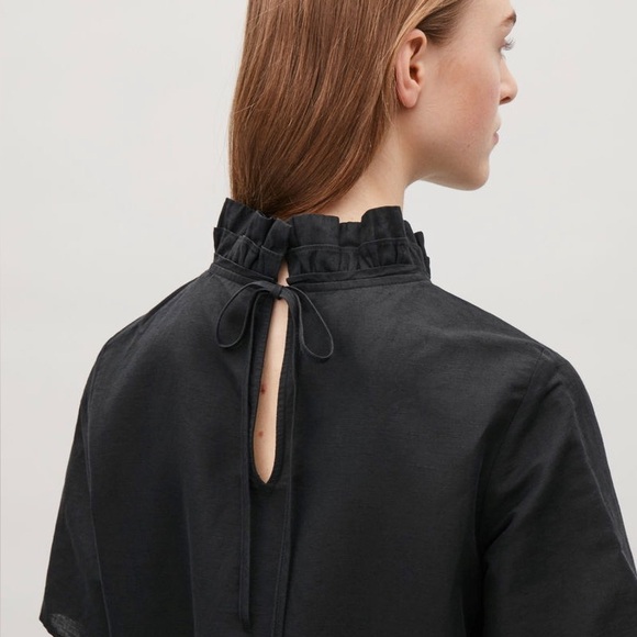 COS Linen Ruffle Neck Dress - Picture 5 of 9